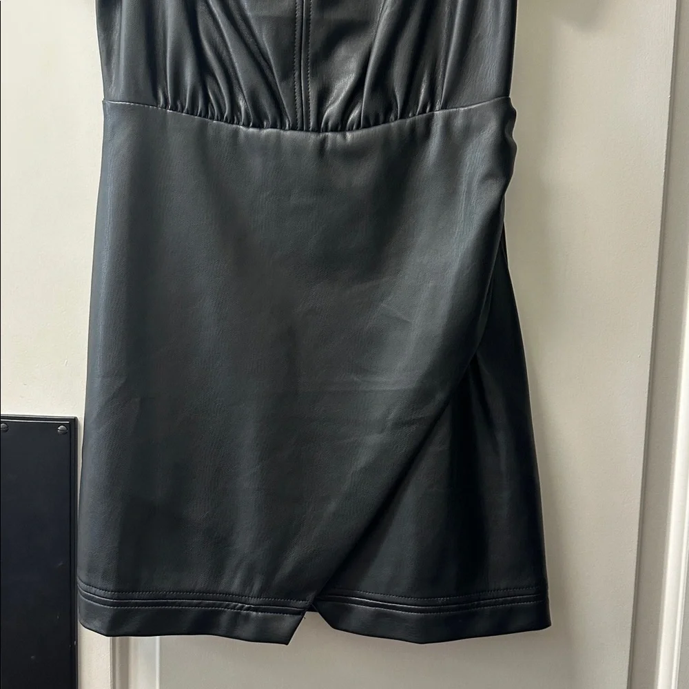 Anthropologie black leather dress - Picture 4 of 5